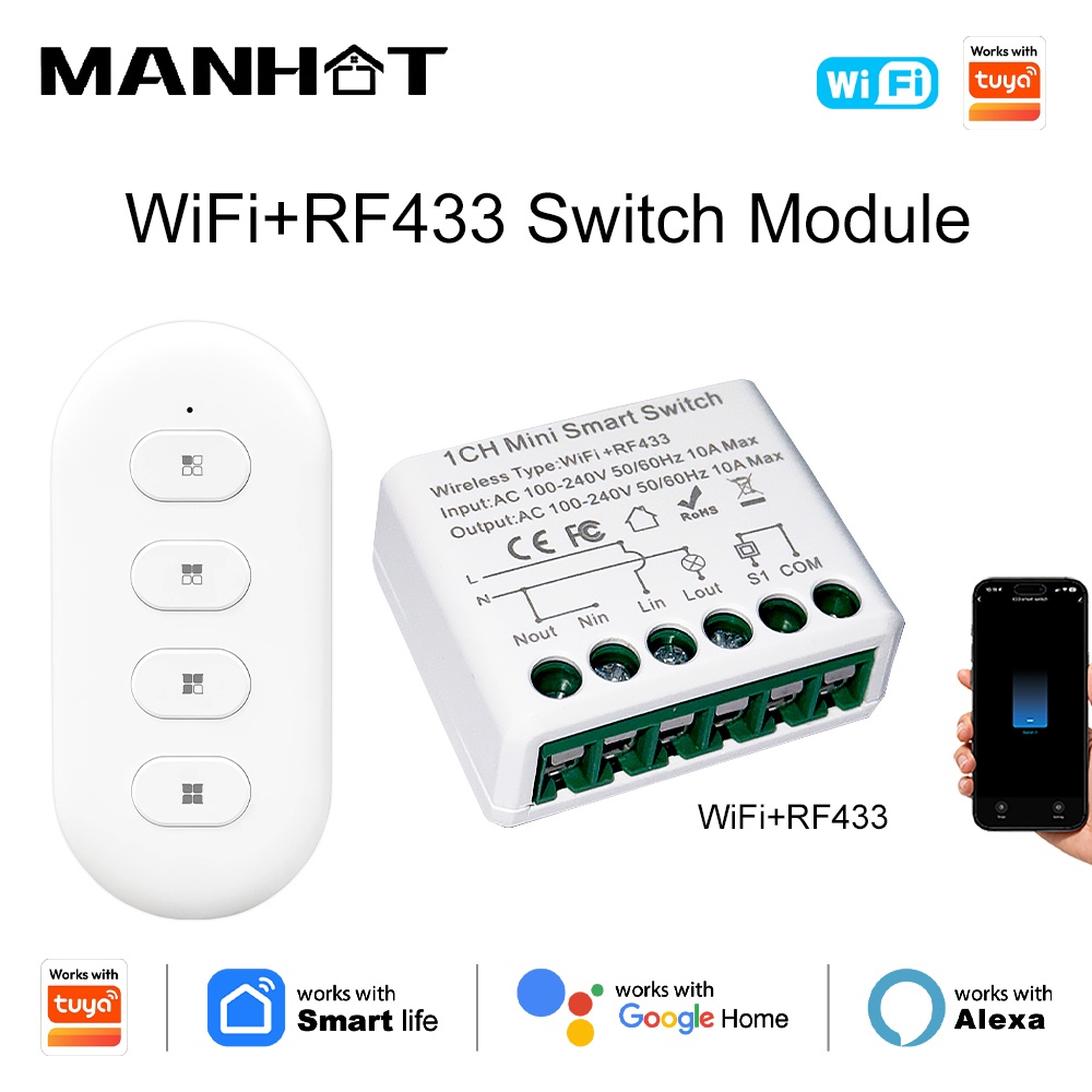 Home Automation Diy - Tuya WIFI 10A Akıllı Işık Anahtarları