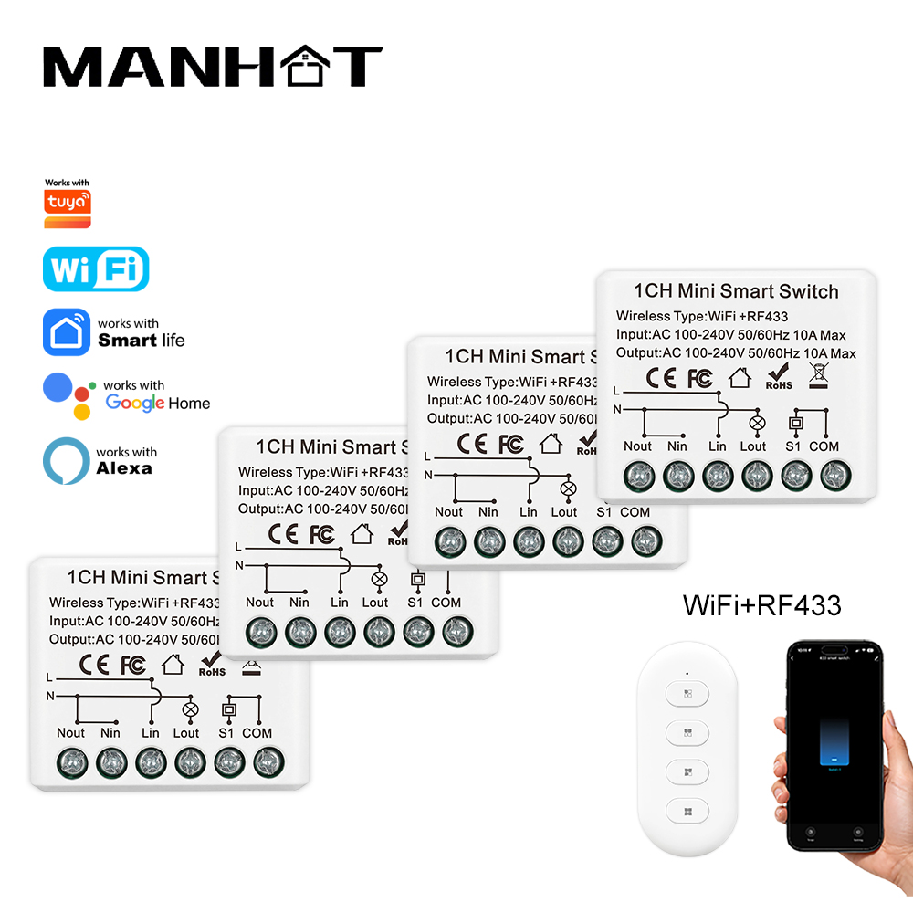 Home Automation Technology - 10A Mini WIFI Akıllı Anahtar RF433Mhz
