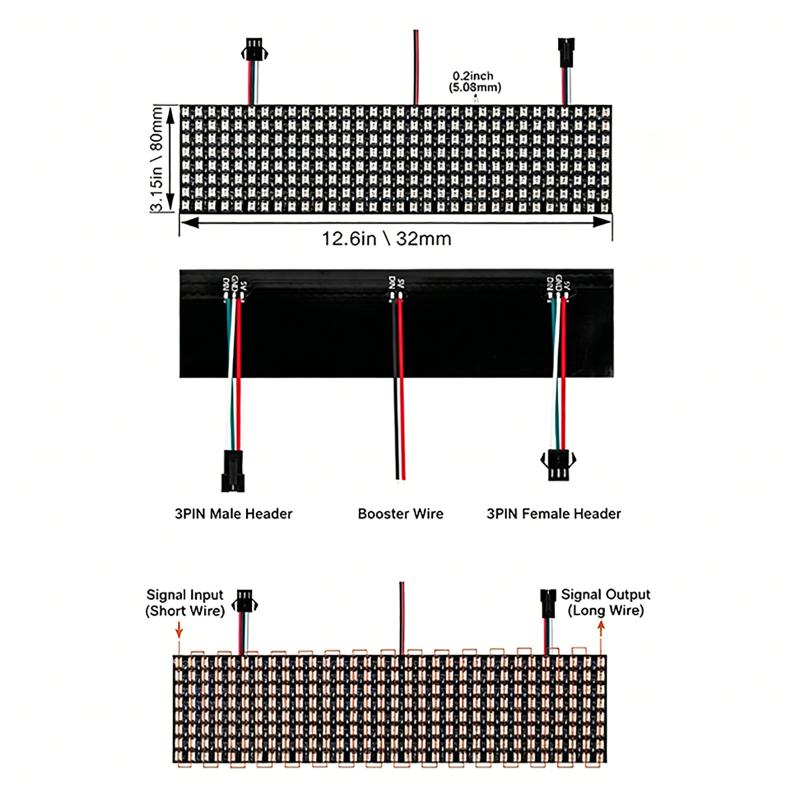 Rgb Led Matrix 8X8 - WS2812B Akıllı Piksel Modül Matris Paneli