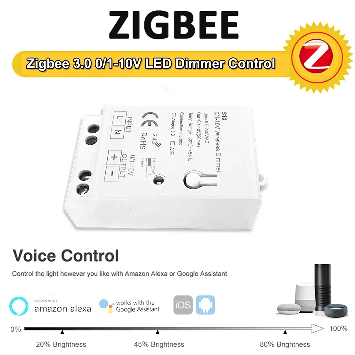 Zigbee 3.0 0-10V 1-10V Dimmer  - Zigbee Coordinator Stick incelemesi ve fiyatı