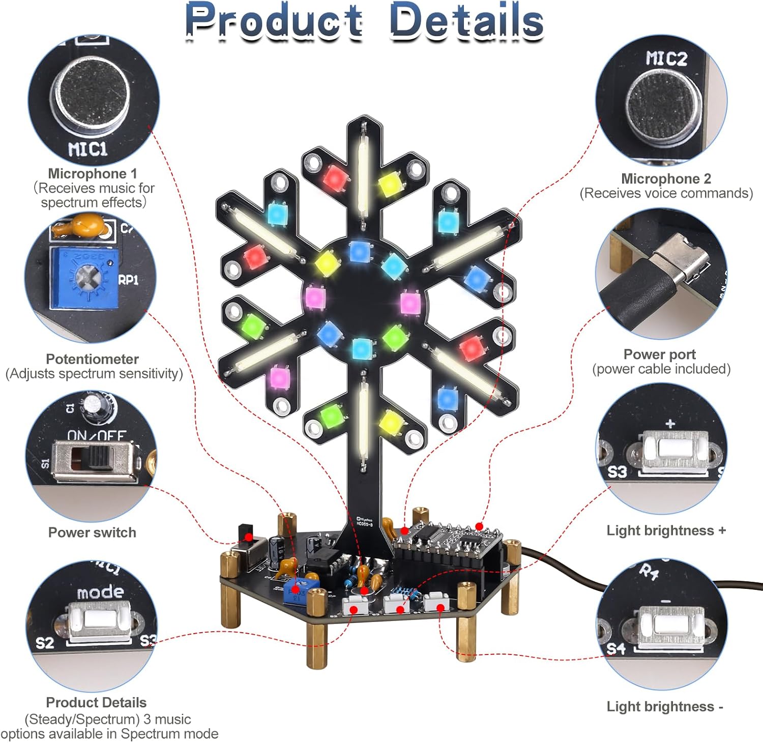 Ses Kontrollü Spektrum Işık Le - Home Automation System Diy incelemesi ve fiyatı